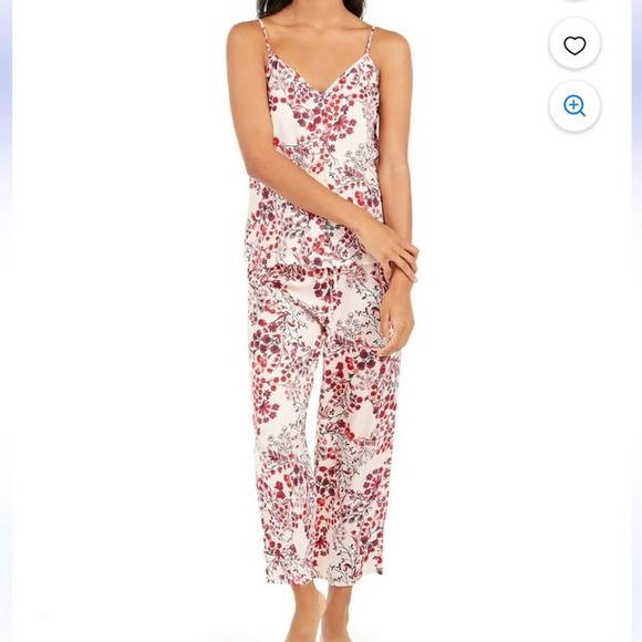 Natori Other - JOSIE NATORI 2-Piece Sleepwear Set cami & capri floral pajama set pink red Sz XL